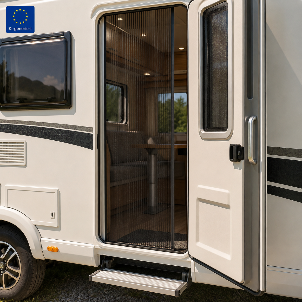 Wohnmobil mit Plisseetür
