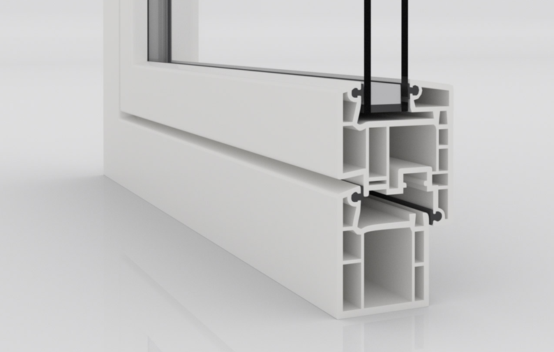 Fensterprofil mit flächenbündigem Fensterflügel