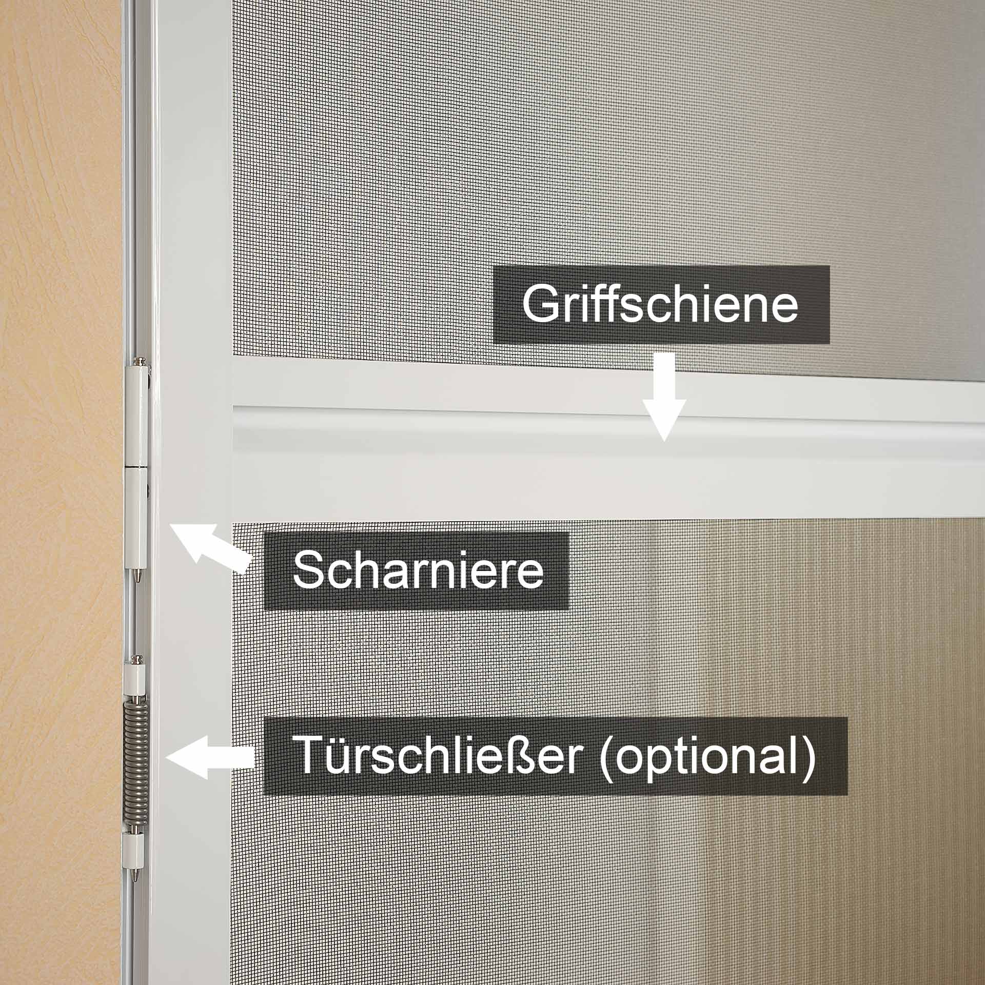 Fliegengittertür fix & fertig zur Befestigung am Tür-Rahmen | Flairline