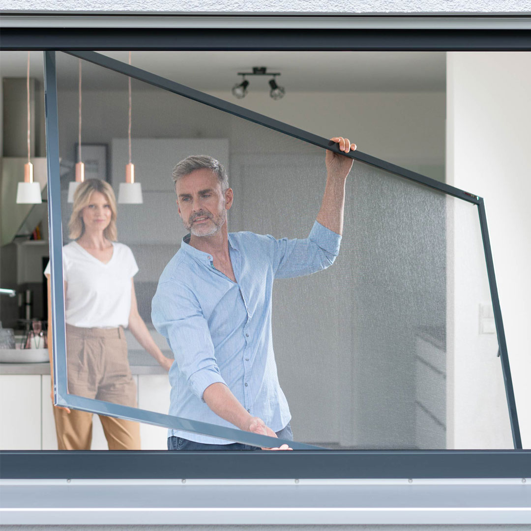 Fliegengitter für Holz- & Kunststofffenster | fertig zum Einhängen | FlairlinePlus