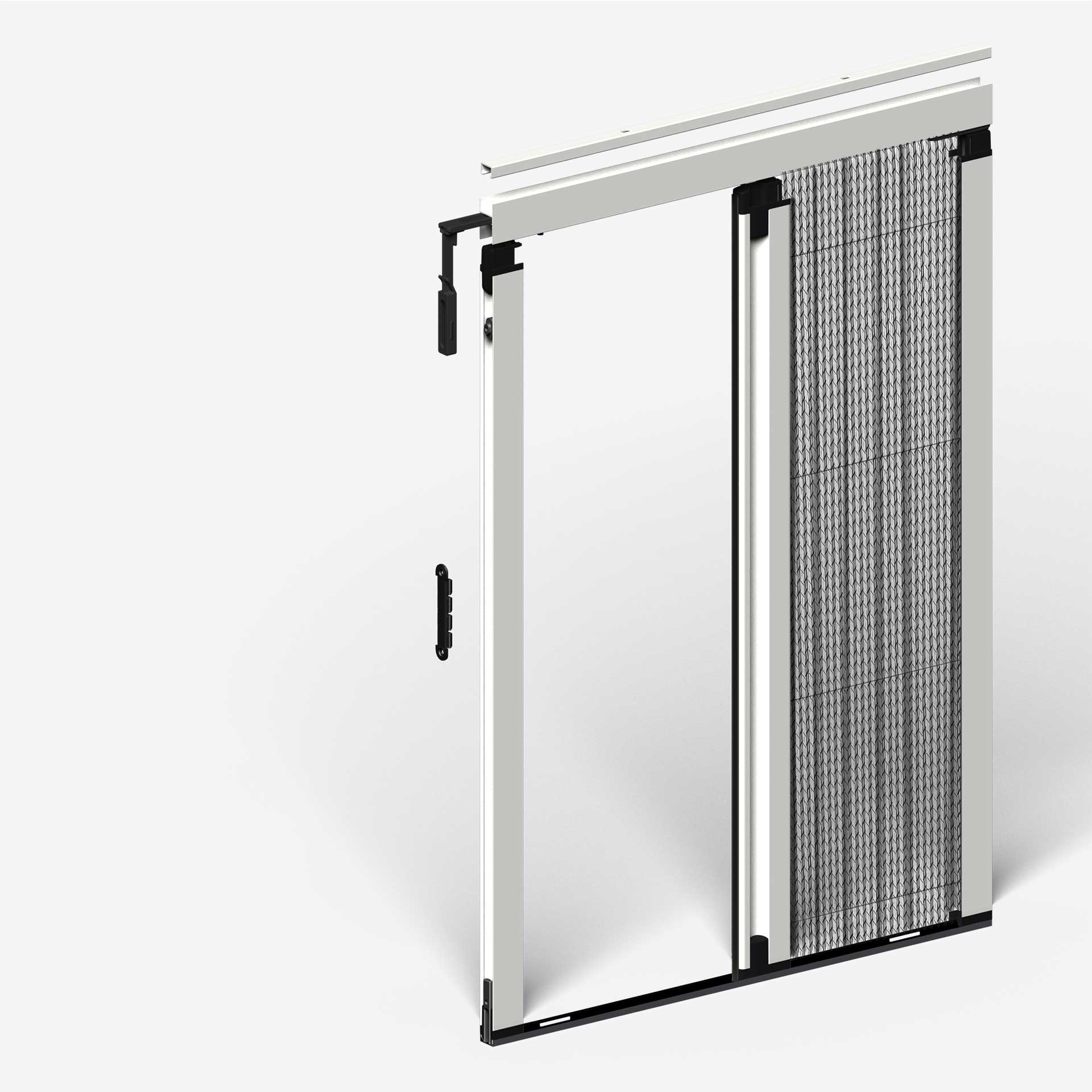 Insektenschutzgitter teilweise geöffnet