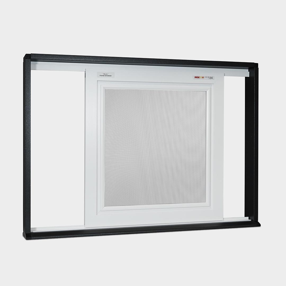 Échantillon de produit: Porte coulissante Florida (75x45 cm) Fensterrahmen in weißem und schwarzem Design
