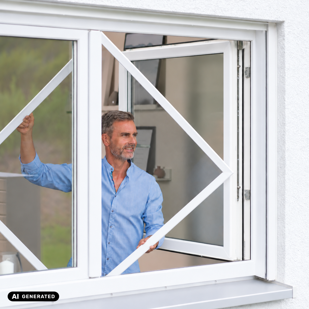 Insektenschutzrahmen am Fenster einhängen