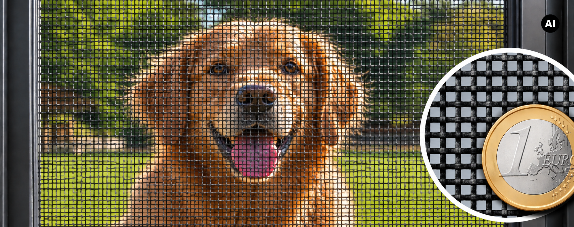PetScreen mit Größenvergleich zur Euromünze