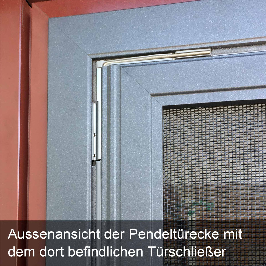 Türschließer an Pendeltür in der Außenansicht