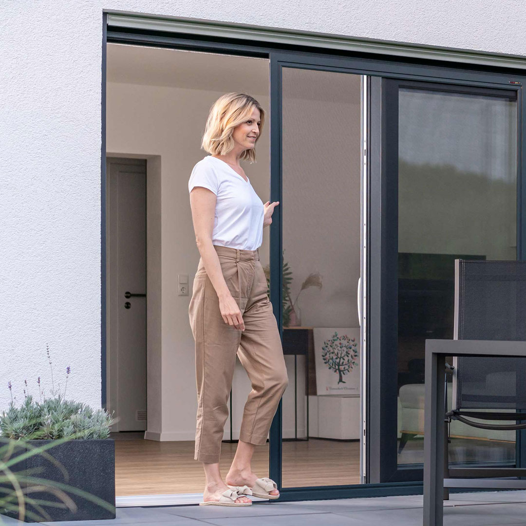 Premium-Fliegengitter-Schiebetür mit Soft-Automatikverschluss | FloridaSoft