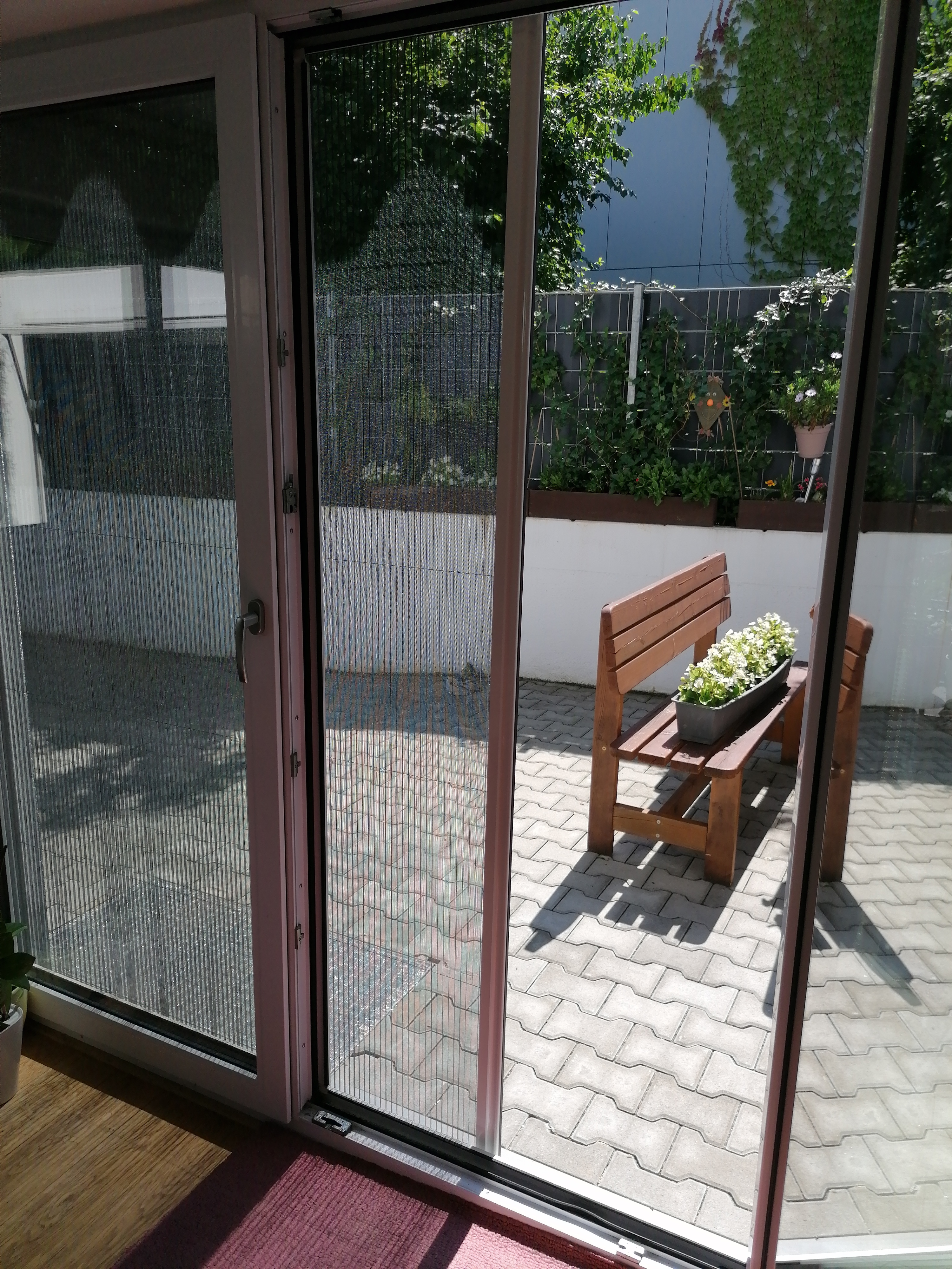 Plissee Terrassentür mm für Slimline18Pro seitlich Platz | - INSL-PT-18-FT 18 | Befestigung 22 | 