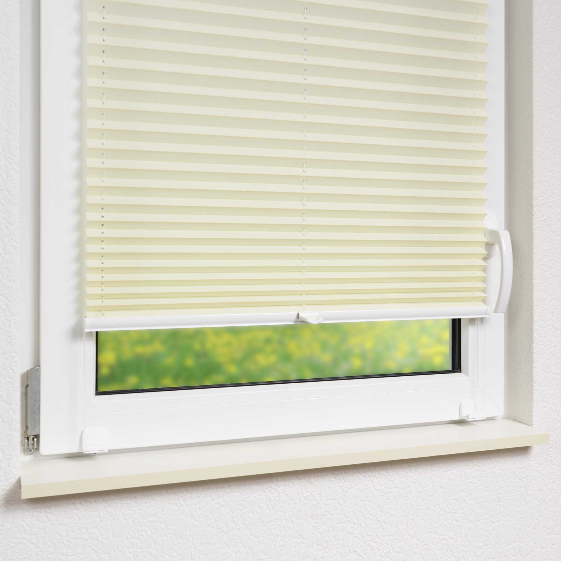 Sonnenschutz-Plissee VS1/VS2 für Fenster | mit Bediengriff Sonnenschutz-Plissee VS1/VS2 für Fenster | mit Bediengriff
