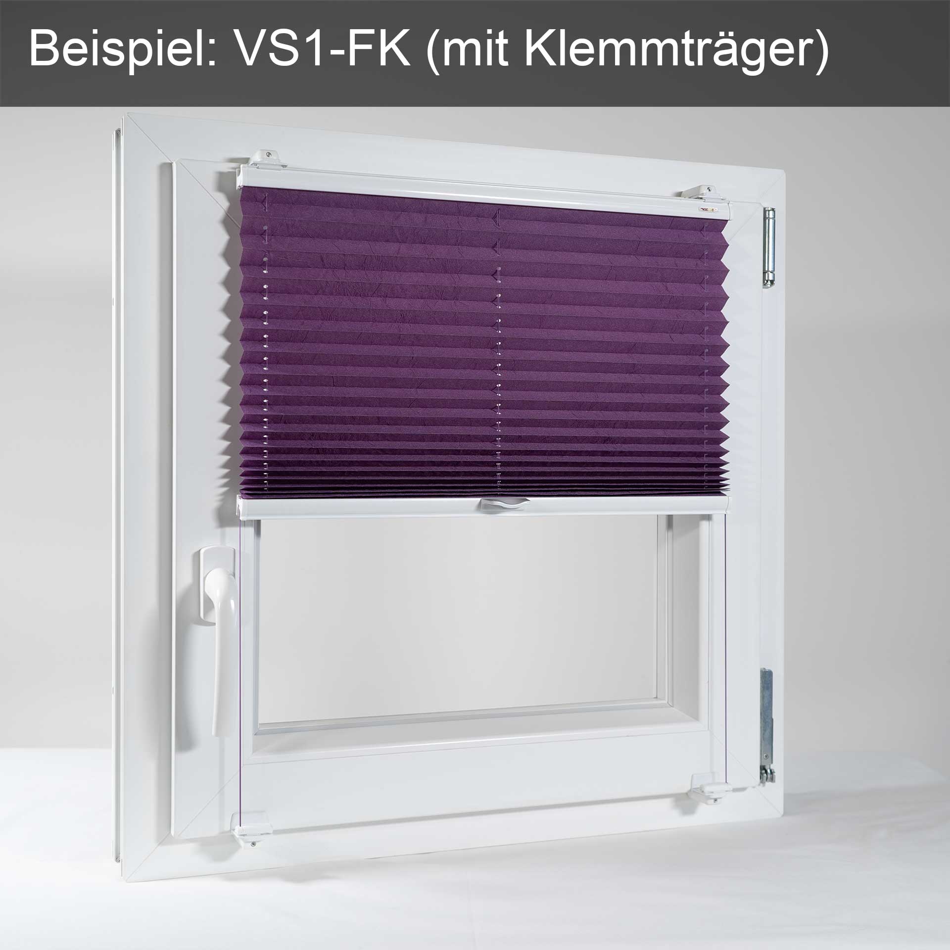 Sonnenschutz-Plissee VS1/VS2 für Fenster | mit Bediengriff Sonnenschutz-Plissee VS1/VS2 für Fenster | mit Bediengriff