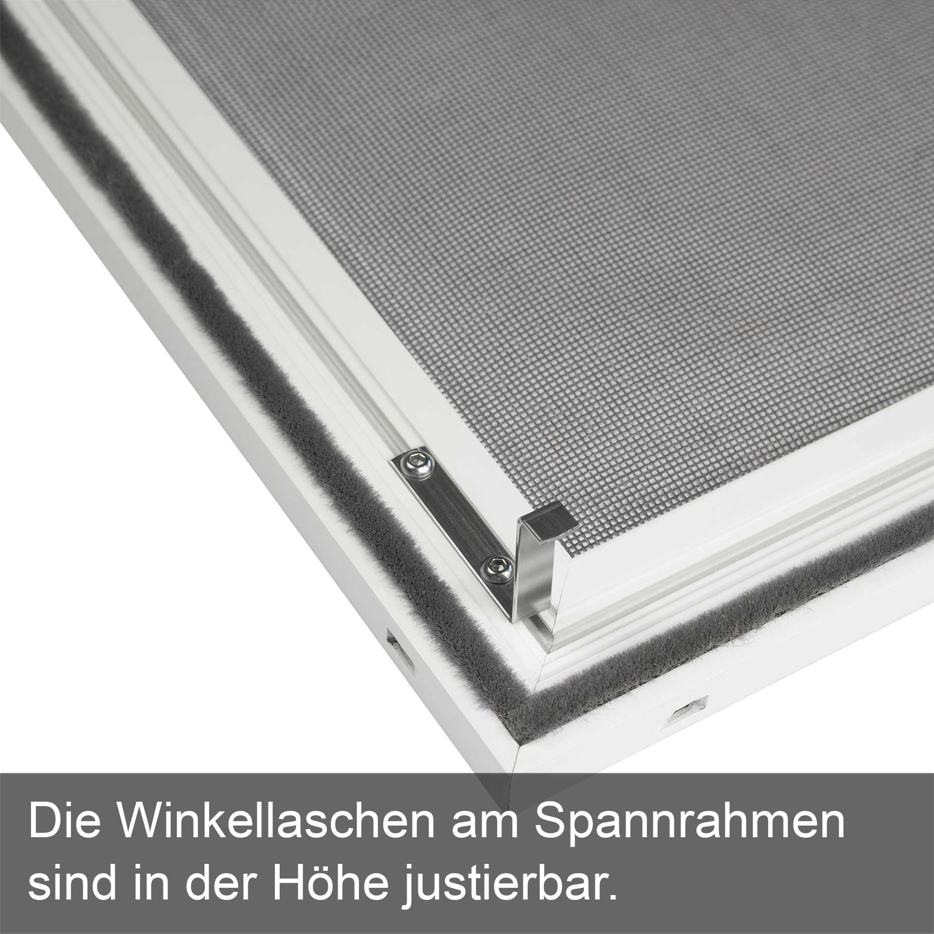 Fliegengitter zum Einhängen vor das Fenster | Bürstendichtung Innen | Flairline