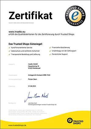 Trusted Shops Zertifikat für insetto.eu.