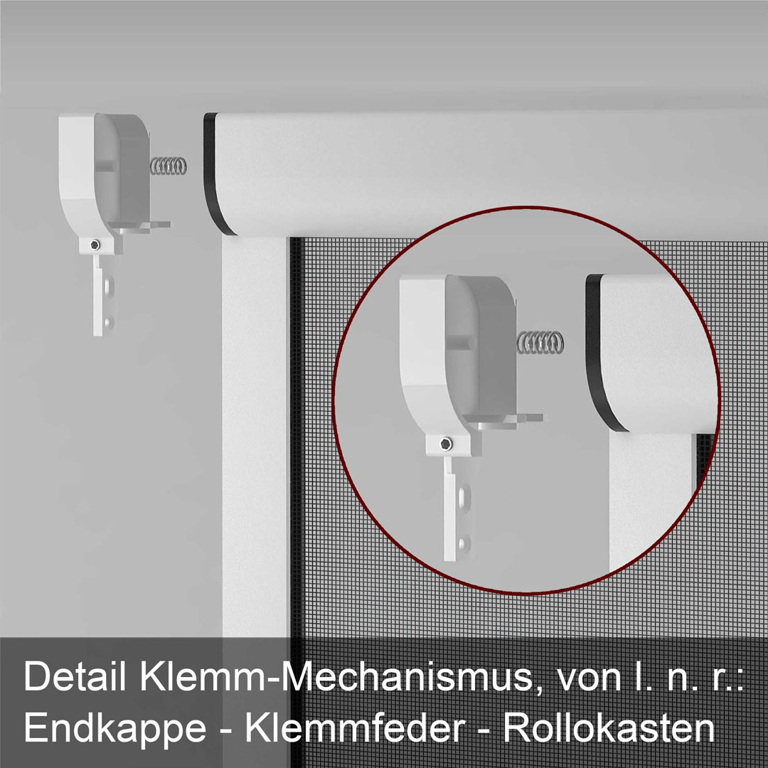 Klemm-Mechanismus erklärt an Fliegengitterrahmen.