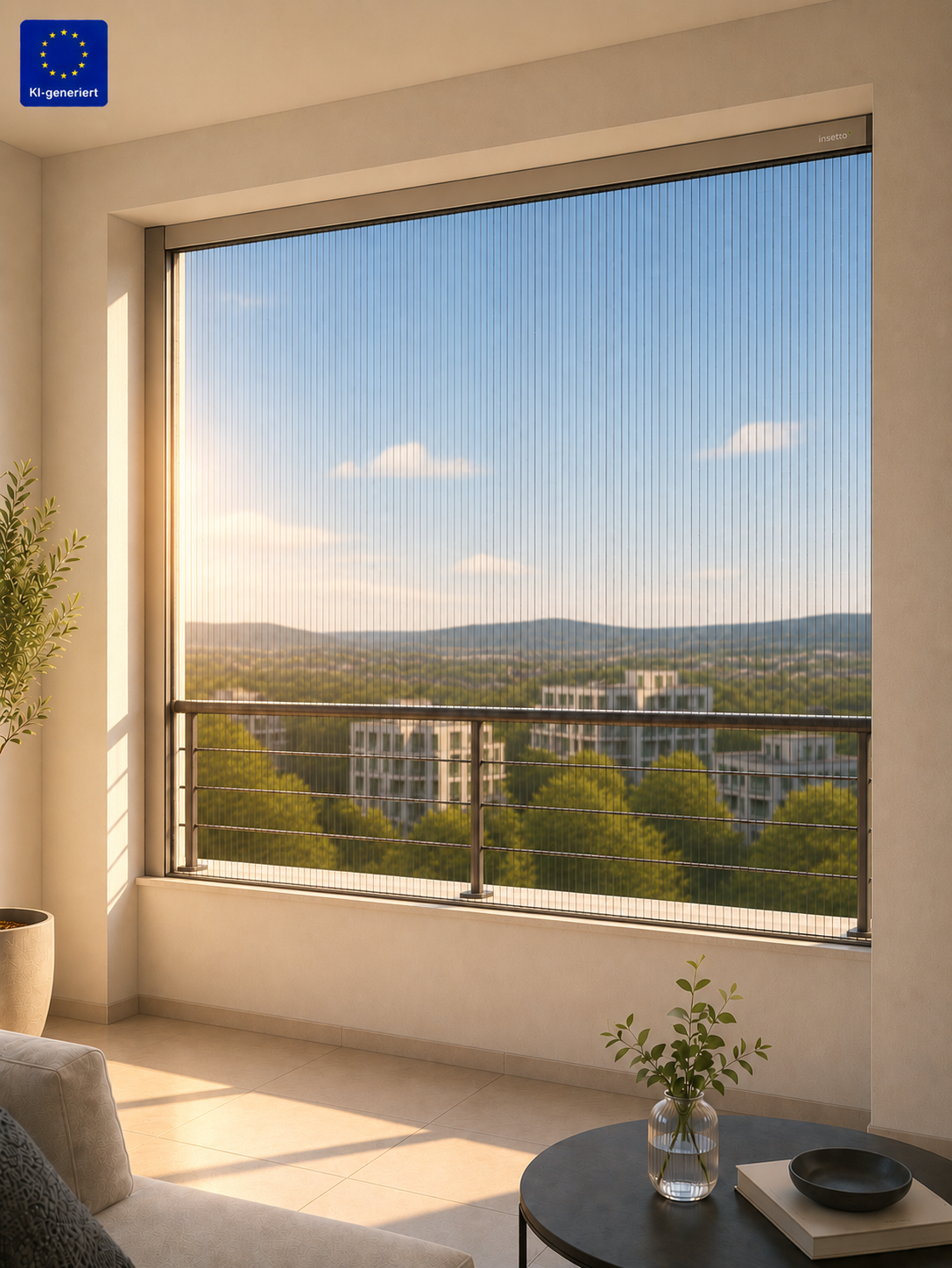 Balkon mit Fliegengitter-Plissee