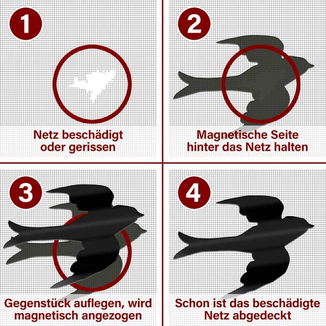 Magnet Reparatur-Set Vogel