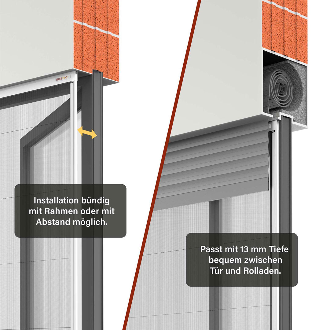 Insektenschutz-Plissee, geht oft auch bei Türen mit Rollladen | Micro13