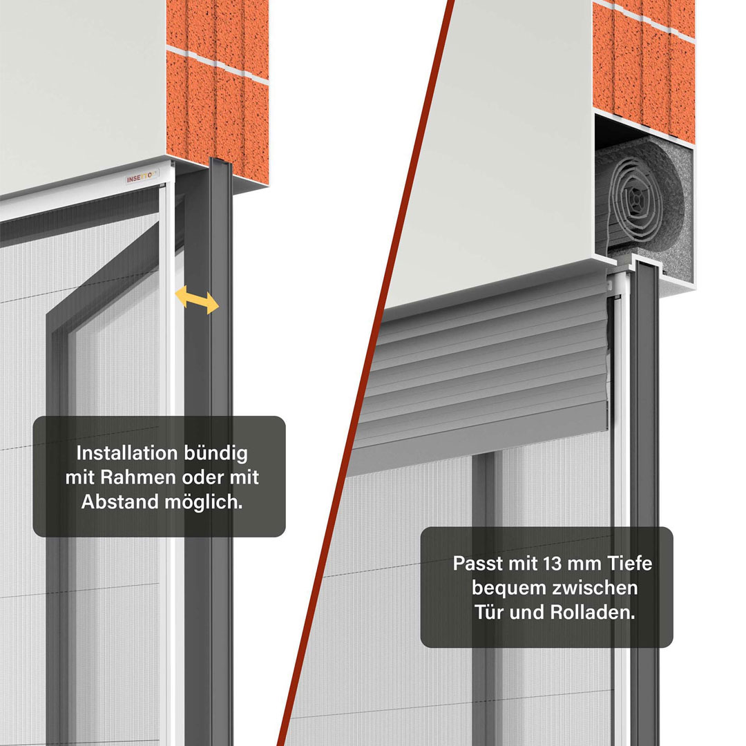 Fliegengitterinstallation, Erklärung verschiedener Möglichkeiten.