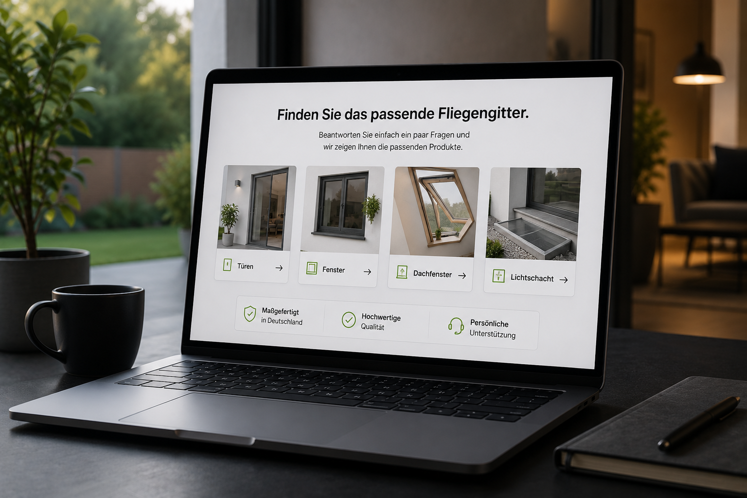 Insetto Produktfinder auf einem Notebook