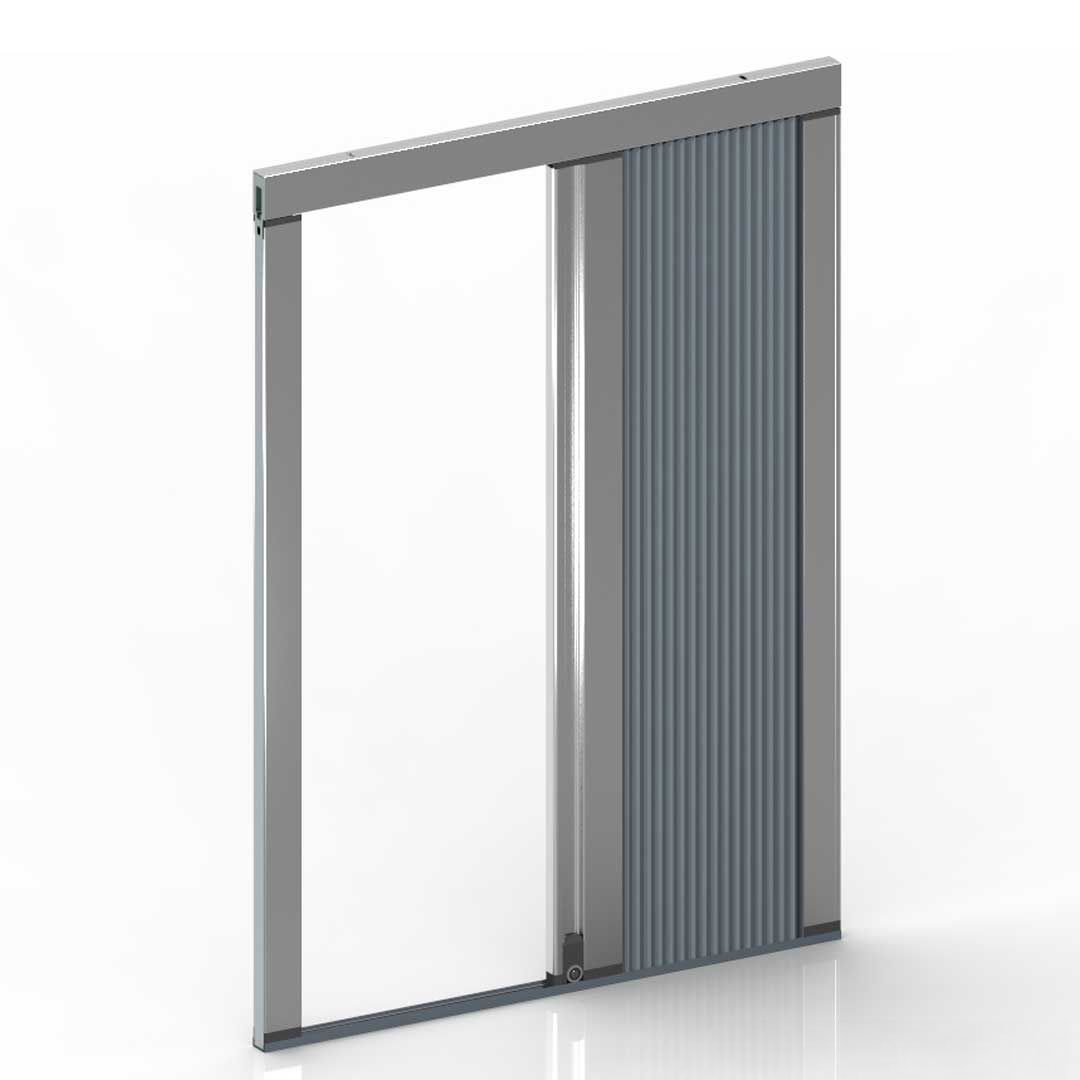 Fliegengitter, halb geöffnet.