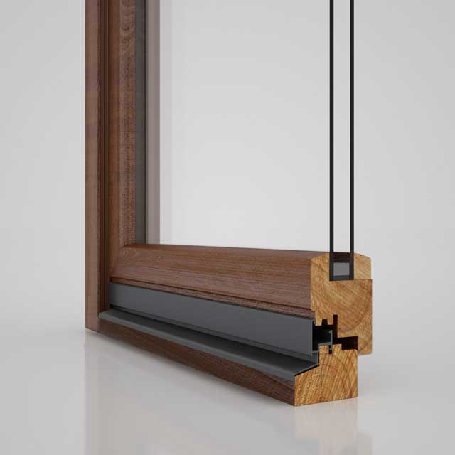 Fliegengitter-Rahmen für Holzfenster mit Regenschiene
