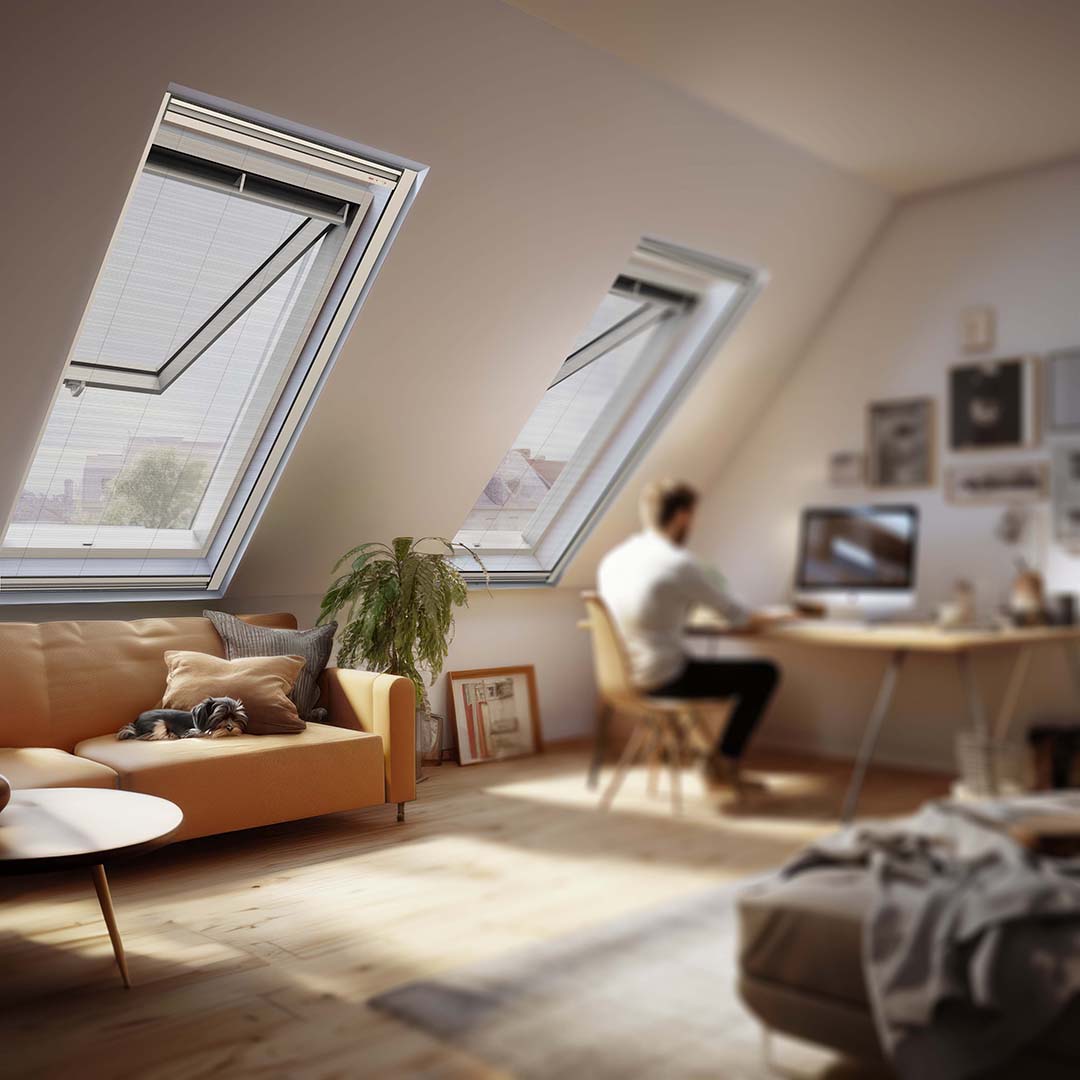 Dachfenster-Insektenschutz-Plissee | Leibungsmontage | Micro13