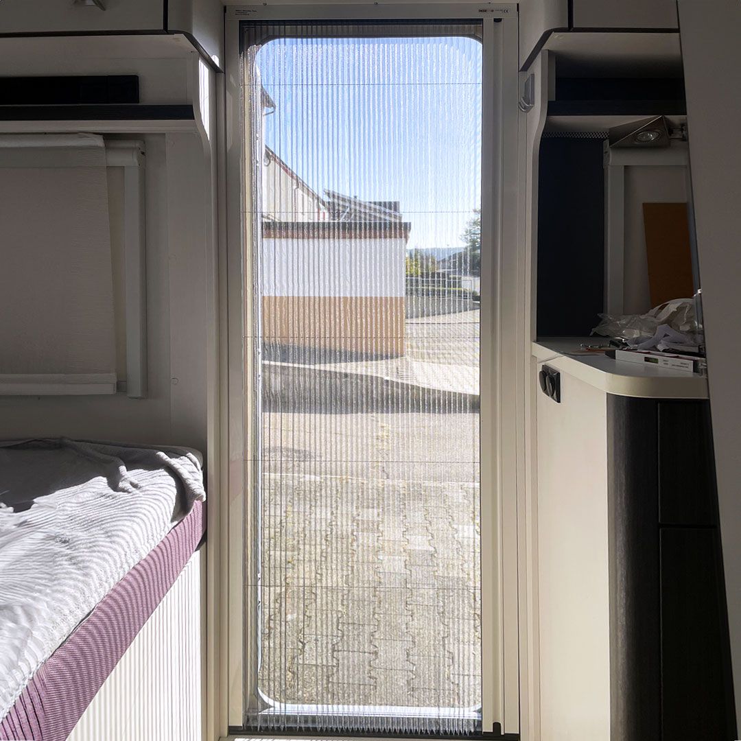 Plisséhordeur voor caravans | slechts 22 mm ruimte nodig voor plaatsing | Slimline22