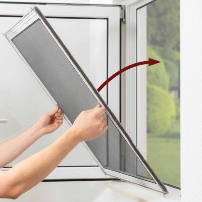 Fliegengitter Fenster 75 x 55 cm Insektenschutz Fliegenvorhang  Insektenschutz Fenster Netz Auto Schließen Pet Friendly für Balkontür  Wohnzimmer Patio, Braun : : Baumarkt