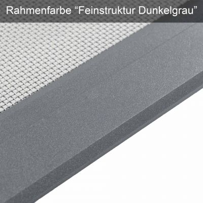 Fliegengitter, dunkelgrauer Rahmen.