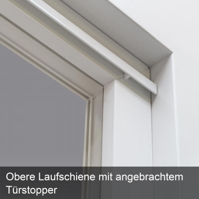 Obere Laufschiene, mit Türstopper.
